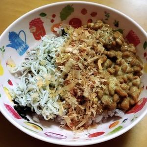 カルシウムたっぷり♪しらすと納豆丼